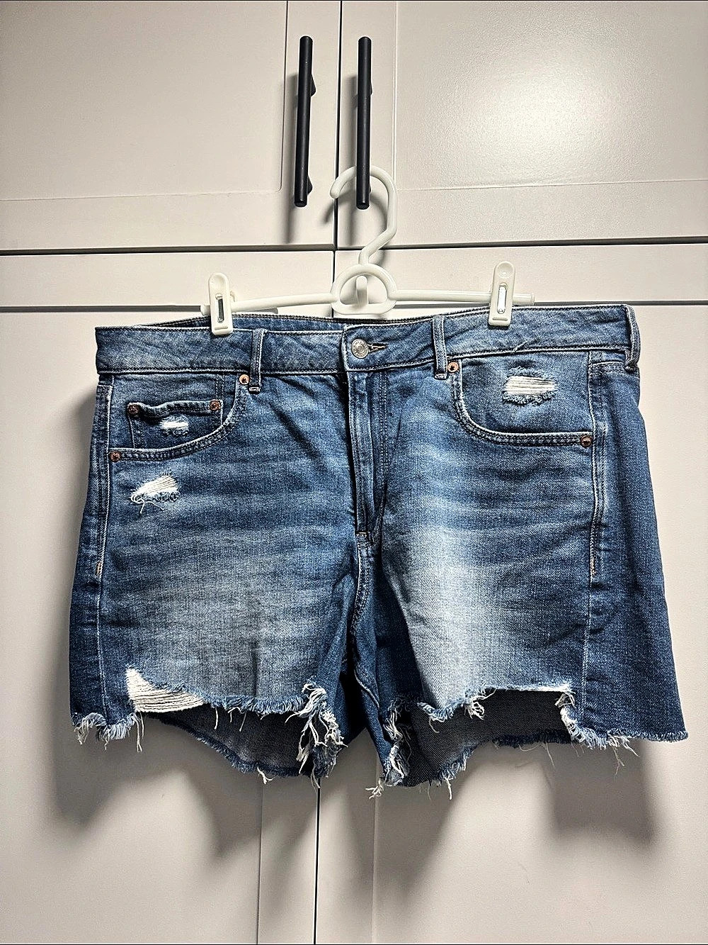 American Eagle Tomgirl Distressed Denim Shorts